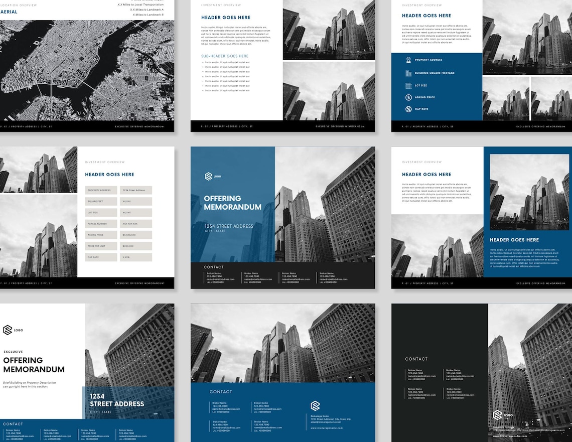 Commercial Real Estate Brochure Template: Canva Sales Package - Etsy