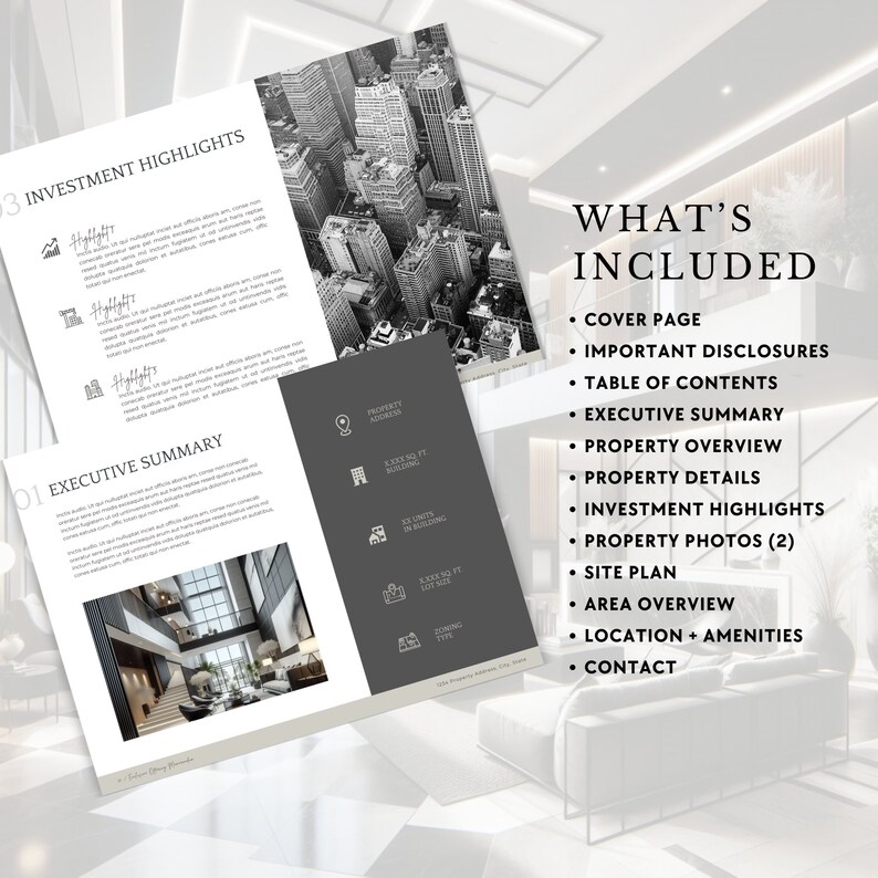 Commercial Real Estate Brochure Template | Canva Editable Package - Etsy