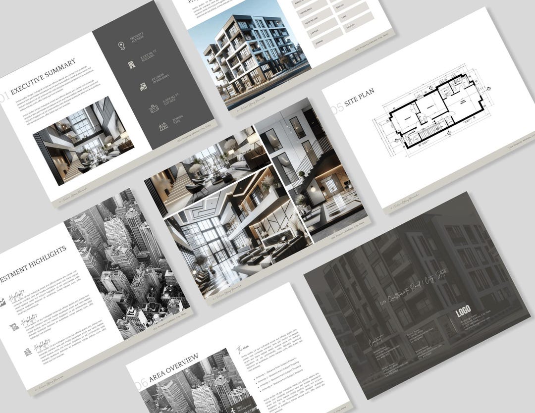 Commercial Real Estate Brochure Template | Canva Editable Package - Etsy