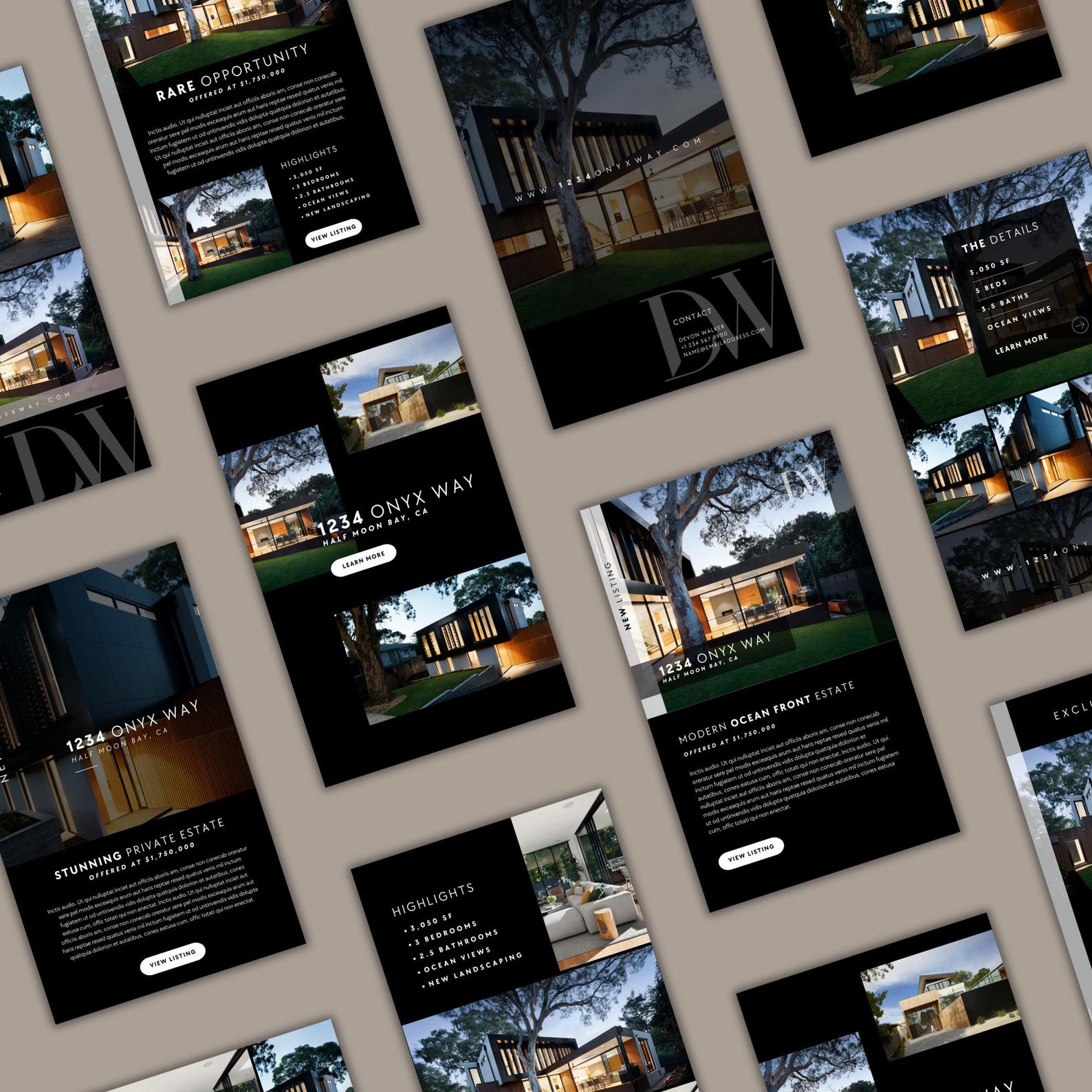 Realtor Email Template Real Estate Email Templates: New Listing Graphics for Canva - Etsy