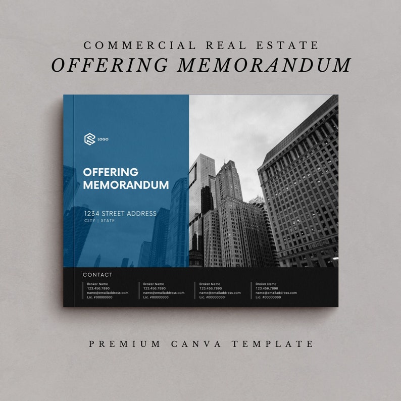 Commercial Real Estate Brochure Template Canva Sales Package Etsy