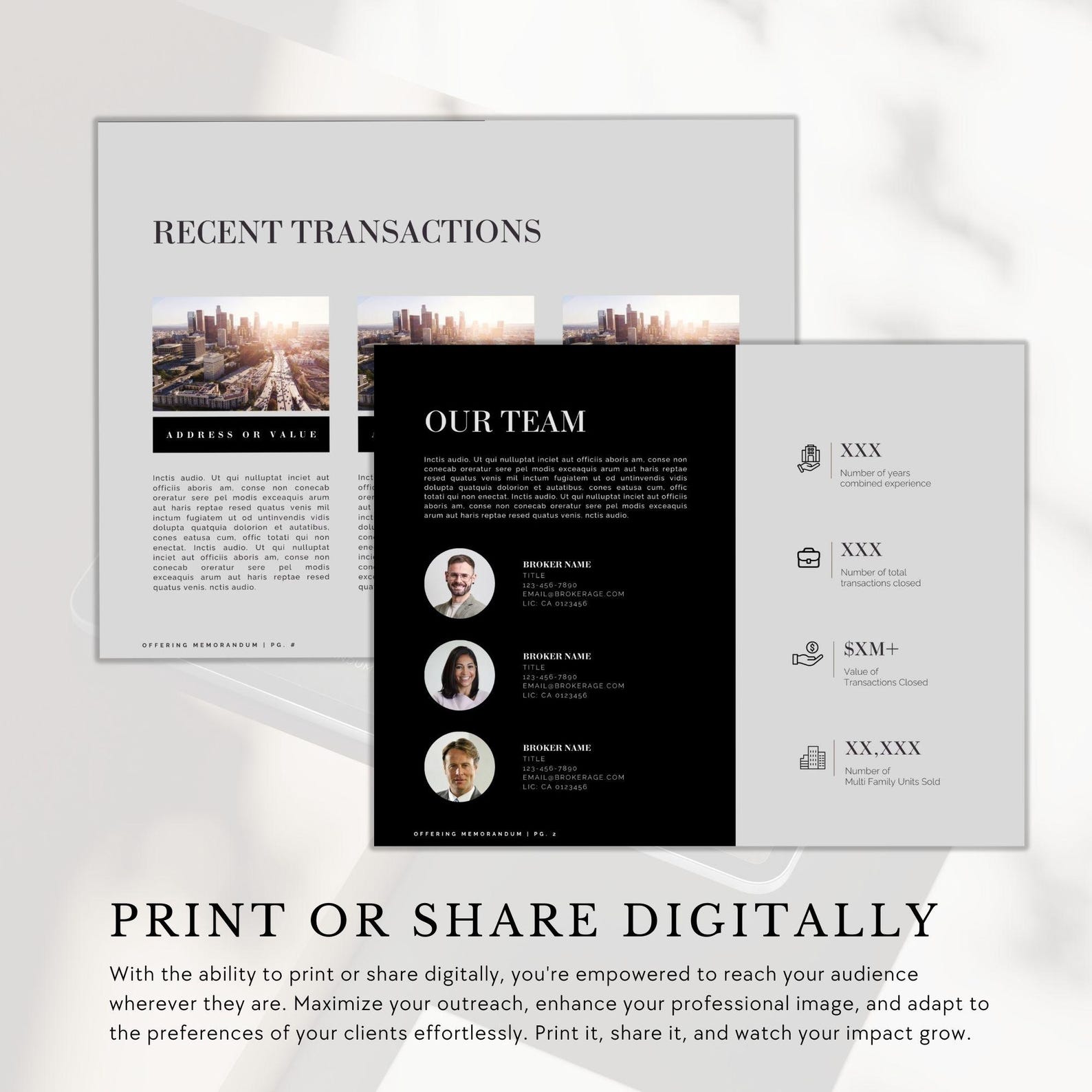 Commercial Real Estate Brochure Template Canva Editable (digital