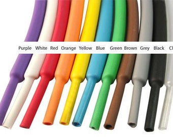 1 METRE - Heat Shrink Tubing 2:1 Electrical Sleeving - All Colours