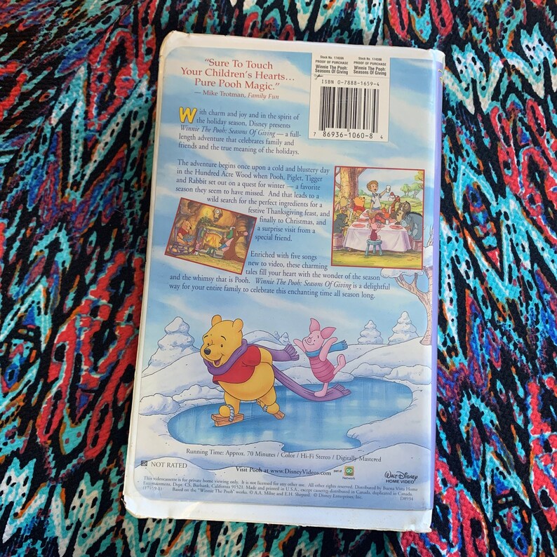 winnie-the-pooh-seasons-of-giving-vhs-tape-1999-movie-etsy