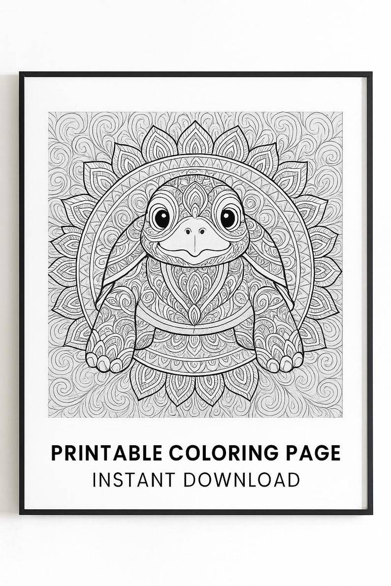Animal Mandala Coloring Page – Printable PDF & JPG – Instant Download ...