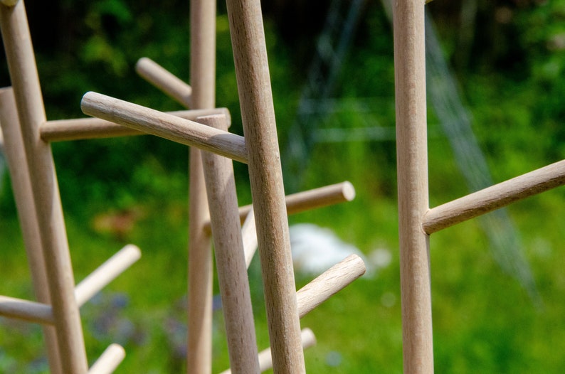 Wooden jewelry holder with three branches image 6