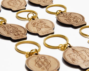 Wooden Zodiac Keychain to Personalize