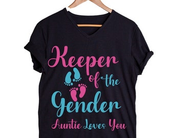 keeper of the gender auntie love you SVG, PNG, Gender Reveal svg, ,Pink or blue svg, pregnancy announcement girl boy ,Svg,Png,Eps,Dxf
