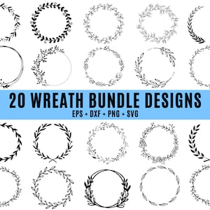 Wreath svg bundle, Circle svg Bundle, Floral Wreath svg, Personalized Wreath SVG, Heart Laurel wreath svg, Wreath Monogram svg Circle PNG
