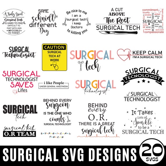 Surgical Tech svg Bundle, Surgical Technologist svg, Surgeon Assistant svg, Appreciation svg, caution Svg, Surgical svg