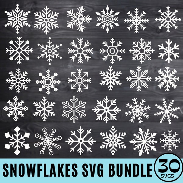 Pacchetto SVG fiocco di neve, fiocco invernale in formato SVG, fiocco di neve di Natale in formato SVG, file Glowforge, vacanze invernali in formato SVG, ornamenti di Natale, Cricut Silhouette