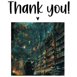 Pode incluir: Uma pessoa est&aacute; sentada em uma grande biblioteca ornamentada com prateleiras que chegam ao teto. A biblioteca est&aacute; fracamente iluminada e tem uma atmosfera m&aacute;gica. A pessoa est&aacute; lendo um livro.