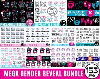 153  Mega Gender Reveal Svg Bundle, Pink or blue We love you svg, Pink or Blue Mommy Daddy Love You SVG, Baby Shower SVG Baby, T-Shirt Svg