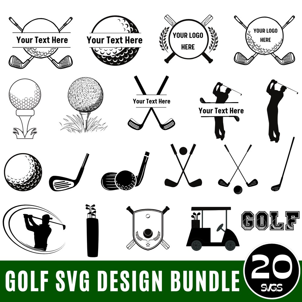 Snorider Design Golf Svg Bundle,Golf Monogram, Golfing Svg, Golfer Svg, Golf Name Frame, Golf Club Svg, Golf Ball Svg, Cricut & Silhouette, Instant Download