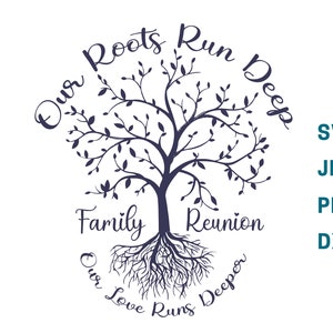 Family Reunion Our Roots Run Deep, Tree of Life Png, Family Tree Svg, Family Reunion Svg, Tree with roots svg, svg, dxf file for cricut