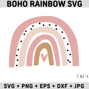 Archivos SVG de arcoíris, paquete SVG de arcoíris para Cricut, archivos SVG de arcoíris boho, archivos SVG de arcoíris lindos, archivos de capas de arcoíris, archivos SVG de arcoíris pastel