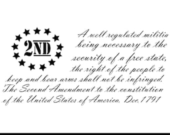 2nd Amendment SVG, Second Amendment, United States Constitution, A Well Regulated Militia Svg, American Flag svg, DXF Svg Files For Cricut