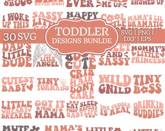 30 retro peuter SVG-bundel, kindershirtontwerpen, peuter babyshirt png, kindershirt, sublimatie png-bundel, digitale download