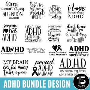 ADHD 認識 svg、ADHD 認識、adhd svg ファイル、ADHD カット ファイル、dxf、eps、png、シルエット ファイル、Cricut ファイル