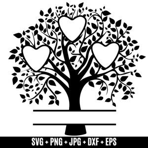 Arbre généalogique svg 3 membres, arbre de vie svg, réunion de famille svg, arbre généalogique coeur svg, arbre généalogique personnalisé svg 3 noms, branche d'arbre généalogique