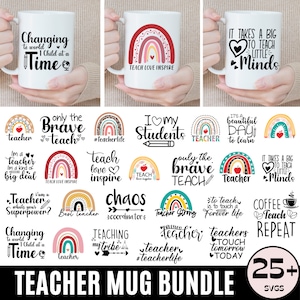 Lehrer Becher SVG Bundle, Lehrer Zitate Becher svg, Lustiges Zitat SVG, Back to School svg, Kaffeetasse, SVG Cut Files für Cricut, digitaler Download