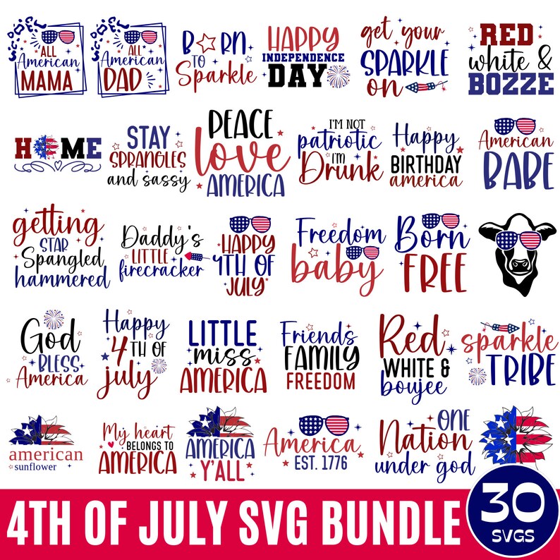4th of July Quotes SVG Bundle, Fourth of July, Independence Day 4th of ...