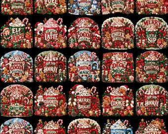 Christmas Mug Wrap PNG Bundle, Holiday Mug Sublimation Designs, Cozy Winter Coffee Cup Graphics, Hot Cocoa Mug Designs, Digital Download