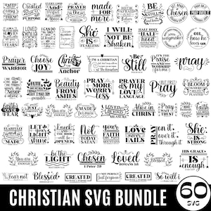 60 christliches SVG-Bundle, Motivationszitate svg, Bibel-Vers-Svg, Bibel-Vers-Svg, Glaube-Svg, Gott-Svg, Glaube-Svg, Schnittdateien für Cricut