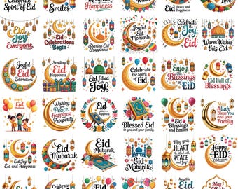 Eid Mubarak Clipart Bundle, Muslim Holiday Png, Eid al Fitr Family PNG,  Islamic Celebration, Sublimation Design, Eid Gift, Mosque Clipart