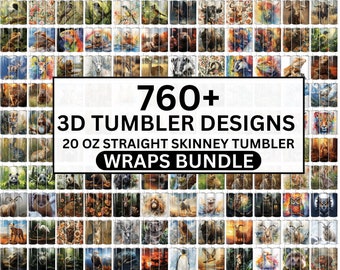700+ Wildlife Tumbler wrap Bundle, 20oz Skinny Tumbler, Watercolor Animals tumbler PNG, Animal Sublimation Designs, Digital Download PNG