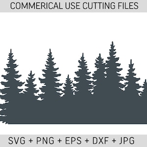 Foresta svg, Pino, Bordo di Pino svg, Linea degli Alberi svg, Albero svg, Cervo svg, File di Taglio Foresta per Cricut Campeggio Svg, Montagna sv,