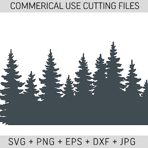 Forest svg, Pine Tree, Pine Tree Border svg, Tree Line svg, Tree svg, Deer svg, Forest Cut Files for Cricut Camping Svg, Mountain sv, image 1