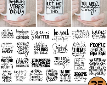 Kubek do kawy SVG Bundle, Zabawny kubek do kawy SVG, Zabawny cytat SVG, Sarkastyczne cytaty, Kubek do kawy SVG, SVG Cricut Cut Silhouette, Pobieranie cyfrowe