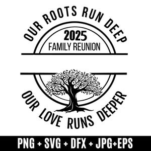Our Roots Run Deep Shirt Design SVG - Familientreffen Baum SVG Benutzerdefinierte mit Familienname - Baum des Lebens svg