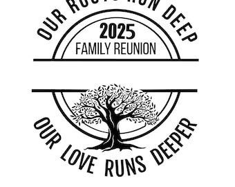 Our Roots Run Deep Shirt Design SVG - Family Reunion Tree SVG Custom with Family Name - tree of life svg