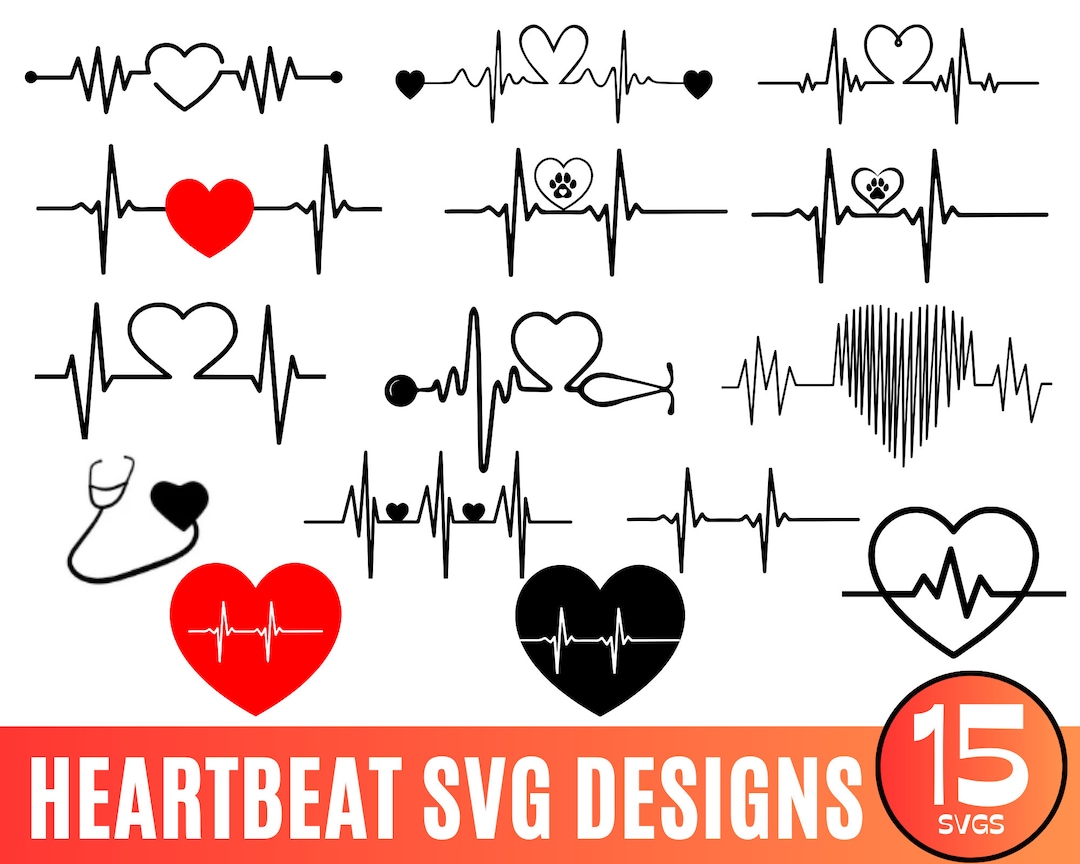 Heart Beat Svg Bundle heart Beat Svg Healthcare Heartbeat - Etsy