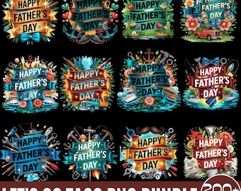 200+ Father's Day PNG Bundle,  Watercolor Clip Art Images, Printable PNG Files, Digital Dad Graphics, High Quality Father Files, Dad PNG