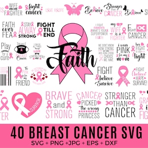 40 Cancer Awareness svg, Borstkanker SVG, Borstkanker png, Kanker svg, Fight Cancer Svg, Cancer Quote Svg, tackel kanker svg