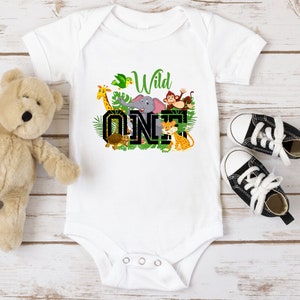 Wild One 1st Birthday PNG, Safari Jungle Animals, Kids 1st Birthday Design, Baby Animals, Jungle Sublimation Design, Digital Download
