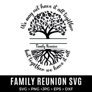 Family reunion svg, Family tree with quotation svg, tree of life svg, Family Reunion Tree SVG Custom with Family Name