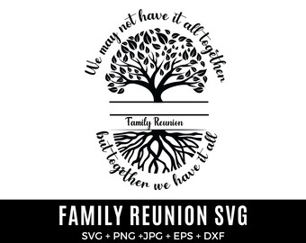 家族の再会 SVG、引用文付き家系図 SVG、生命の木 SVG、家族の名前付き家族の再会ツリー SVG カスタム