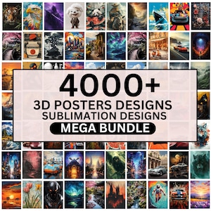 4000+ 3D Mega Bundle Posters Design, Midjourney Prompt Designs, Watercolor Designs, Digital Art Design, Animal Poster, T-Shirt Designs