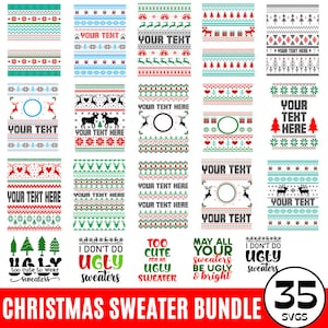 Hässliche Pullover SVG Bundle, Weihnachten Ugly Sweater Vorlagen, Hässliche Pullover Png, Weihnachten svg, Hässliche Pullover Schrift svg für Cricut