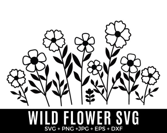 Wildflower Bundle Svg Flower Meadow Border Svg Flower Border - Etsy