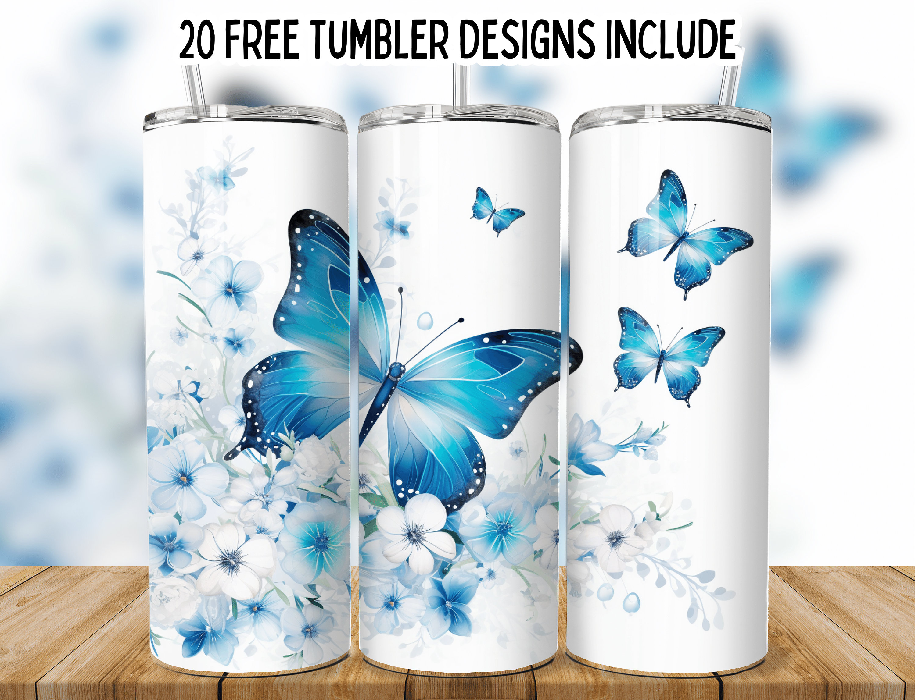 Cups, Kids (Set of 3) Butterfly