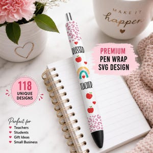 118 Stifthüllen Mega-SVG-Bundle, Lehrer-Stifthüllen, Glitzerstiftmuster, Glitzerstifthüllen mit Fenster-Epoxidharz, Stifthüllen-Wasserschiebefolien, Epoxid-Stifthüllen Bild 5