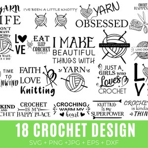 Crochet quotes SVG bundle, Crochet svg, knitting svg, crochet hook svg, crochet girl svg, crochet yarn svg Crochet name svg, Yarn Ball svg