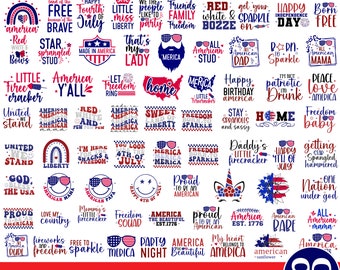 4th of July SVG Mega Bundle,  Independence Day svg, Fourth of July, 4th of July Quotes, Retro America svg, Patriotic Png, Love America