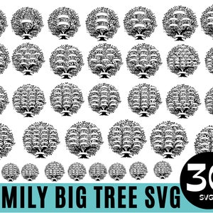árvore genealógica svg, árvore da vida svg, árvore genealógica 1- 30 membros svg, monograma dividido svg, reunião de família svg, Silhouette Clipart