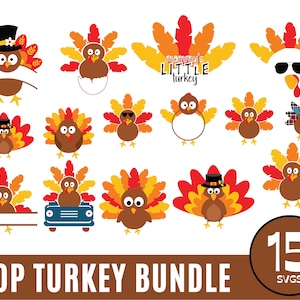 Danksagungs-Türkei-Svg-Bundle, Truthahn-Gesicht-Svg, niedlicher Truthahn-Svg, glücklicher Truthahn-Tag Träger-Svg Danksagung-Svg, Thanksgiving SVG, Erntedank-Schnittdateien